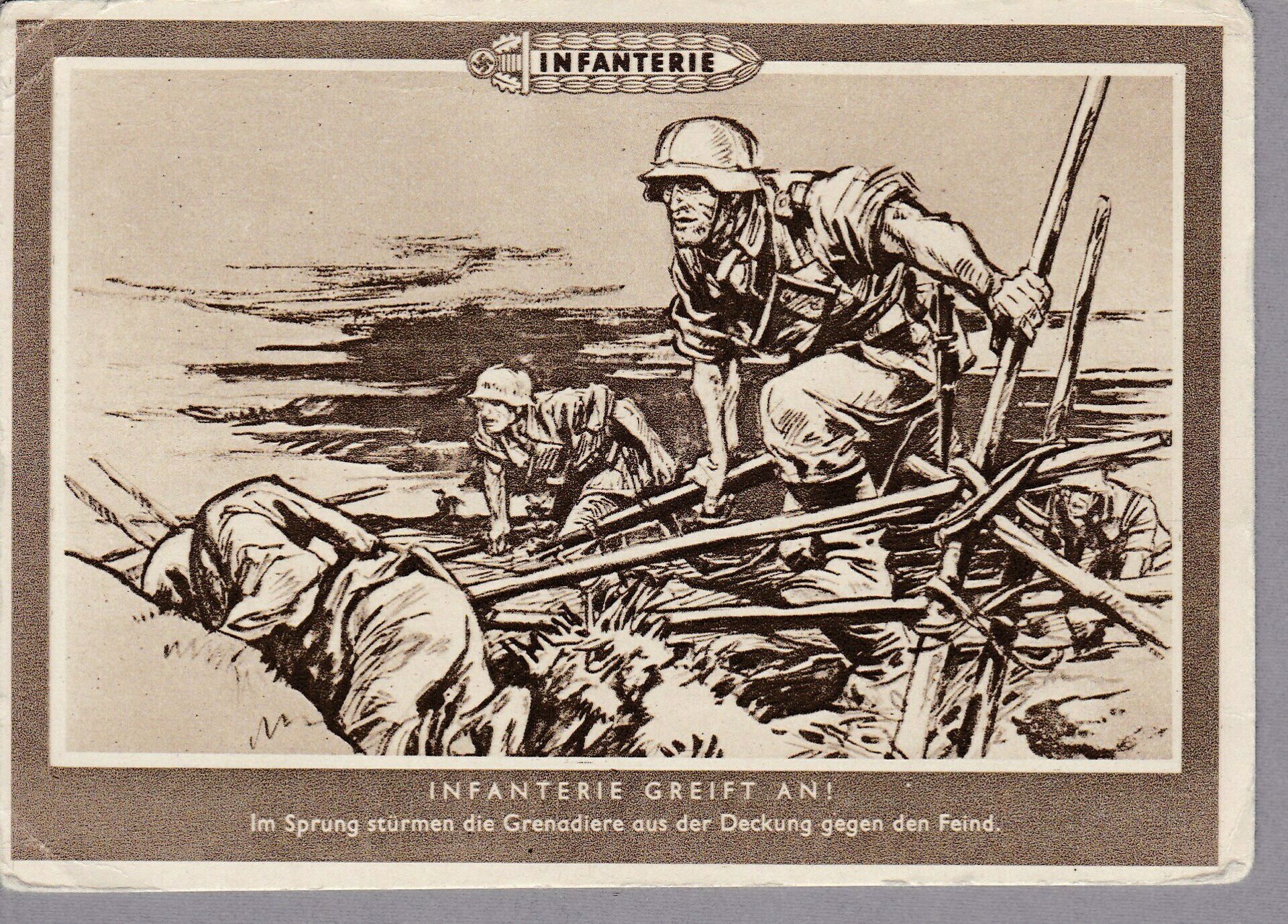 Infanterie Greift An Propaganda Postcard