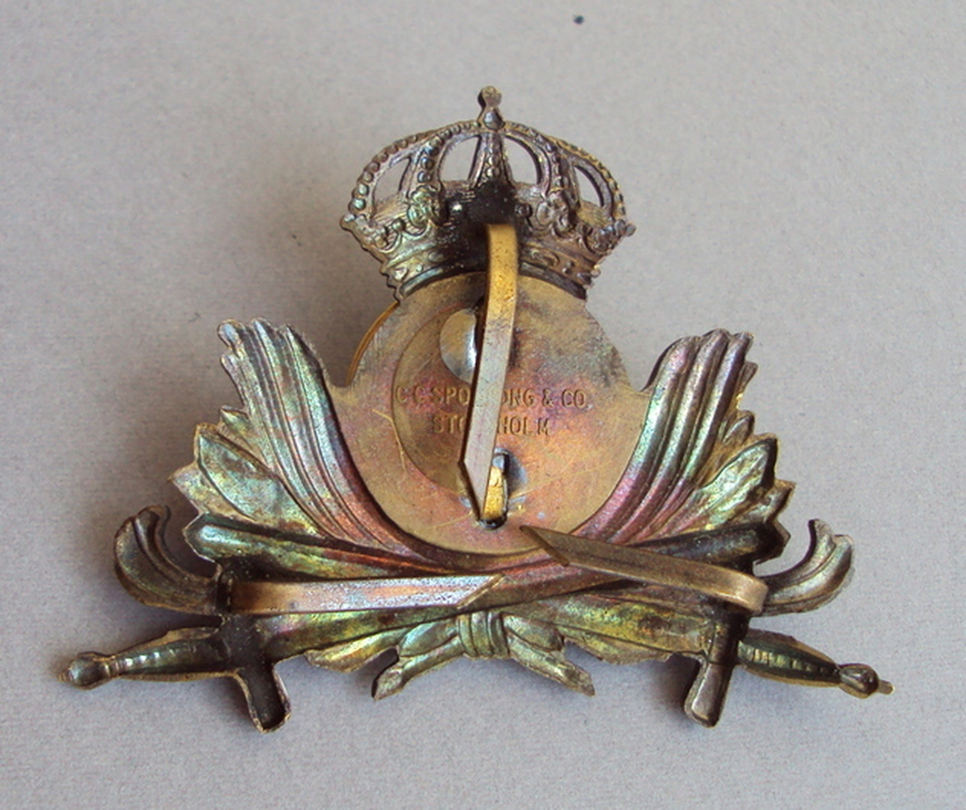 Swedish Army Cap Badge for Officer m/39